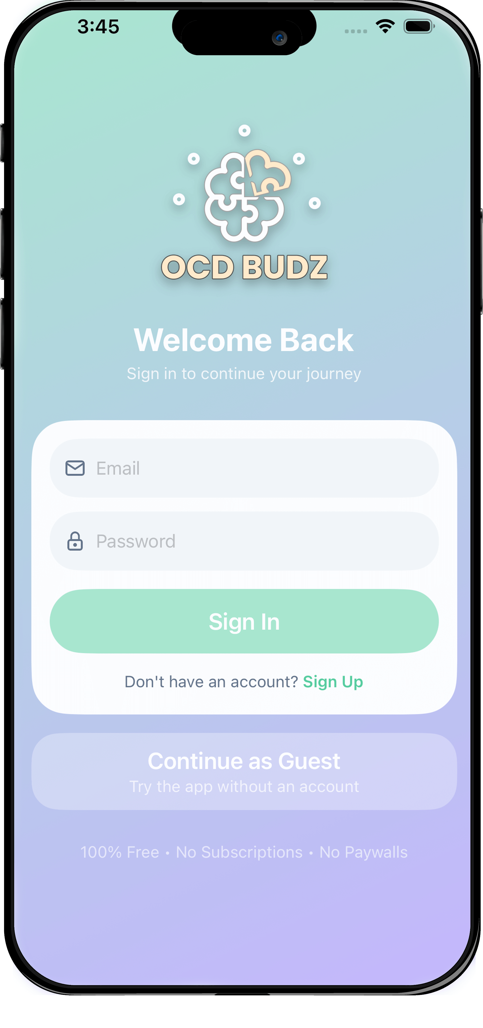 OCD Budz App Screenshot